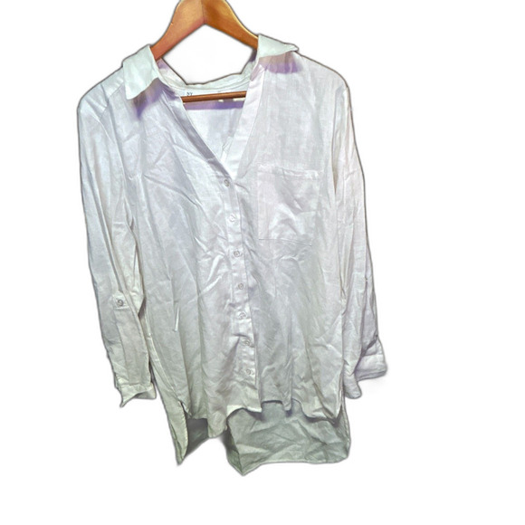 New York & Company Button Down Shirt White XL - Picture 2 of 7